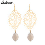 Drop Earrings Copper Shell Natural Stone Statement Earrings For Women