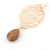 Drop Earrings Copper Shell Natural Stone Statement Earrings For Women