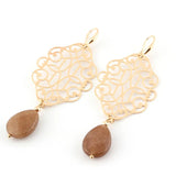 Drop Earrings Copper Shell Natural Stone Statement Earrings For Women