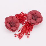 Sehuoran Tassel Earrings Flower Fringed Multicolored Drop Earrings