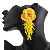 Sehuoran Tassel Earrings Flower Fringed Multicolored Drop Earrings