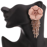 Sehuoran Tassel Earrings Flower Fringed Multicolored Drop Earrings