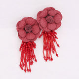 Sehuoran Tassel Earrings Flower Fringed Multicolored Drop Earrings