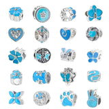 20pcs Silver Dog Dangle Charm Beads for Bracelets & Necklace DIY Jewelry