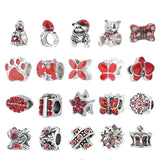 20pcs Silver Dog Dangle Charm Beads for Bracelets & Necklace DIY Jewelry