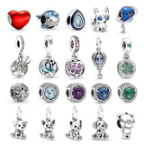 20pcs Silver Dog Dangle Charm Beads for Bracelets & Necklace DIY Jewelry