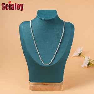 45cm Snake Chain Necklace with Beaded Charms Pendant for Women Men