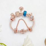 Glass Crystal Beads Tree Of Life Pendant Bracelets Star Charm Rose Bracelet