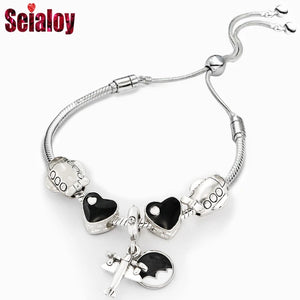 Flying Love Aircraft Charm Bracelet for Women