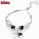 Flying Love Aircraft Charm Bracelet for Women