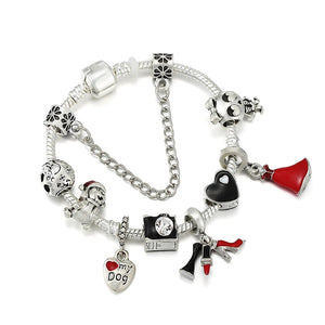 Skeleton Heart Charm Bracelet for Women
