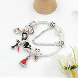 Skeleton Heart Charm Bracelet for Women