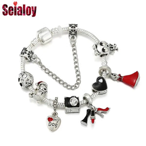 Skeleton Heart Charm Bracelet for Women