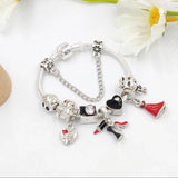 Skeleton Heart Charm Bracelet for Women