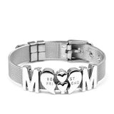 Stainless Steel Mesh Bracelets Water Lucky Charm Heart Beaded Bangle