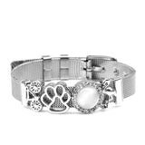 Stainless Steel Mesh Bracelets Water Lucky Charm Heart Beaded Bangle