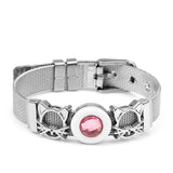 Stainless Steel Mesh Bracelets Water Lucky Charm Heart Beaded Bangle