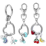 Metal Keyring Split Rings Heart Round Keyfob Clasp