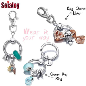 Metal Keyring Split Rings Heart Round Keyfob Clasp