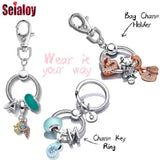 Metal Keyring Split Rings Heart Round Keyfob Clasp