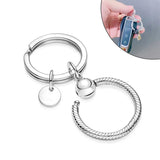 Metal Keyring Split Rings Heart Round Keyfob Clasp