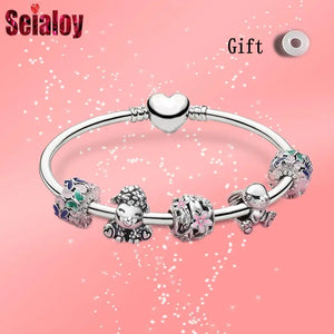 Kids Anime Animal Heart Bracelet Charm Bangle
