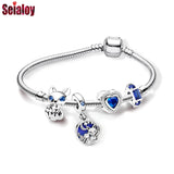 Crystal Fox Beads Silver Charm Bracelets For Women Chinese Style