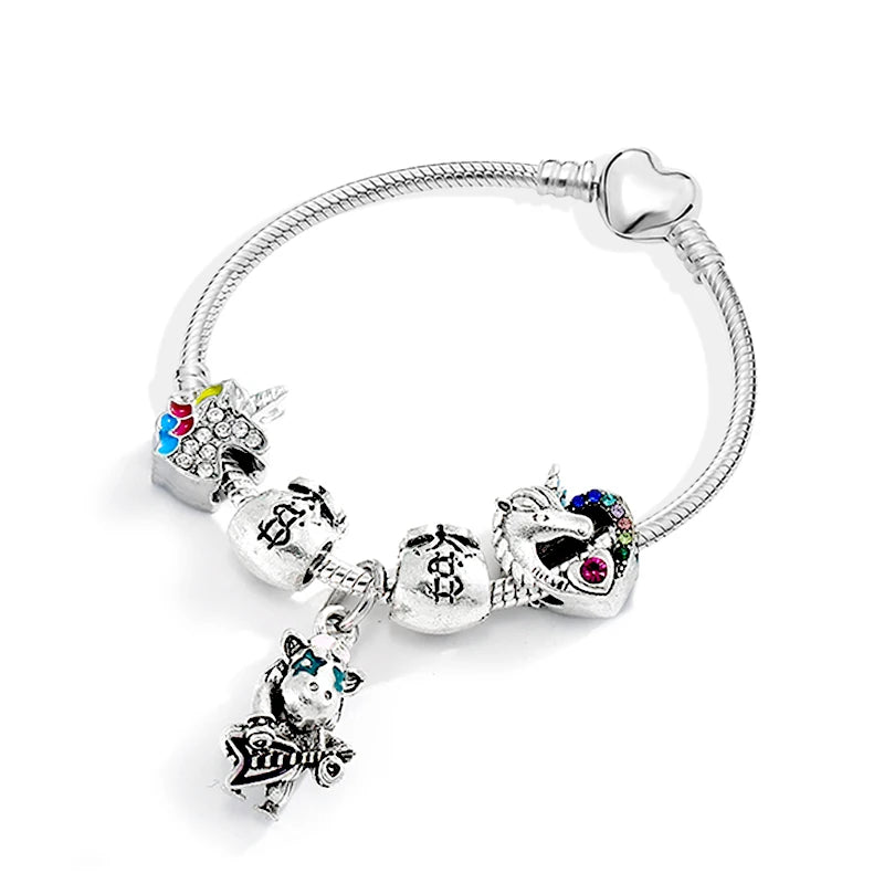 Crystal Fox Beads Silver Charm Bracelets For Women Chinese Style