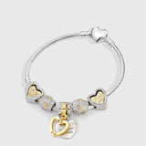 Animal Beads Heart Charm Bracelet Women Snake Chain Girl Bangle Jewelry