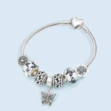 Animal Beads Heart Charm Bracelet Women Snake Chain Girl Bangle Jewelry