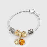Animal Beads Heart Charm Bracelet Women Snake Chain Girl Bangle Jewelry