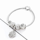 Animal Beads Heart Charm Bracelet Women Snake Chain Girl Bangle Jewelry