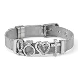 Two-Tone Stainless Steel Heart Beat Bracelet