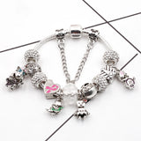 Charm Bracelet Punk Concert Women Silver Beads Bangle Gift