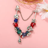 Reindeer & Heart House Charm Bracelet Snowflake Christmas Tree