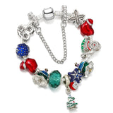 Reindeer & Heart House Charm Bracelet Snowflake Christmas Tree