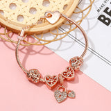 Rose Heart Lock T-Buckle Bracelet Tree Of Life Charm Bangle