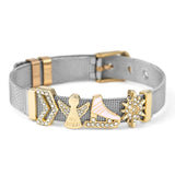 Two-Tone Mesh Bracelets My Angel & Skate Beads Bangle