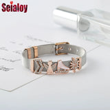 Two-Tone Mesh Bracelets My Angel & Skate Beads Bangle