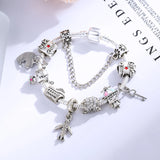 Airplane Charm Bracelet Anime Luggage Beaded Bangl