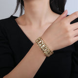 Selead Classic Cuff Bangle Chain Plated Wristband Bracelet