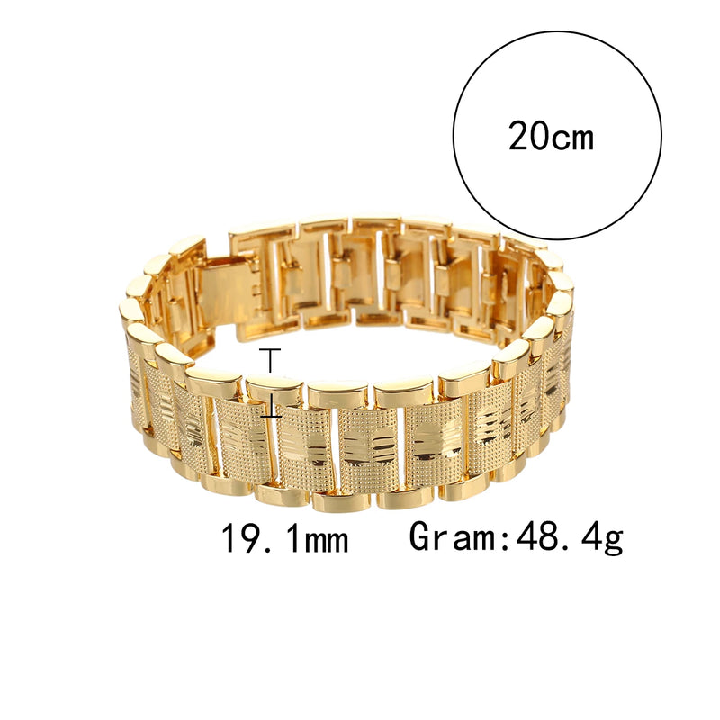 Selead Classic Cuff Bangle Chain Plated Wristband Bracelet