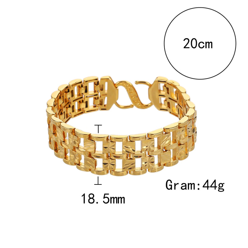 Gold-Plated Copper Bracelets for Men and Women