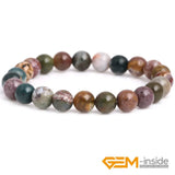 4-12mm Yellow Ocean Jasper Round Beaded Bracelet