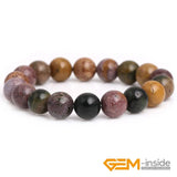 4-12mm Yellow Ocean Jasper Round Beaded Bracelet