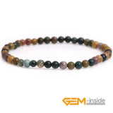 4-12mm Yellow Ocean Jasper Round Beaded Bracelet