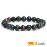 Dark Green Blood Round Beaded Stretch Bracelet 7 Inch
