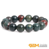 Dark Green Blood Round Beaded Stretch Bracelet 7 Inch