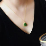 Hetian Jade Green Jade Maitreya Buddha Pendant Necklace