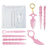 Self Defence Dagger Mold Anti-Wolf Weapons Sword Pendant Silicone Mold Art Tools